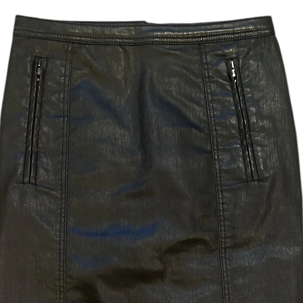 BURBERRY BLACK BIKERCORE Y2K STRETCH NOVA PRINT LINING PENCIL SKIRT SIZE 4